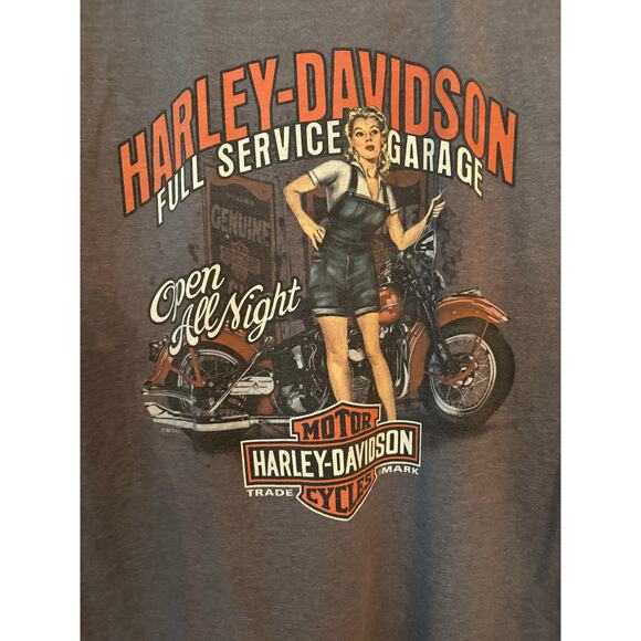 Harley Davidson Graphic T-shirt Gray Two Sided Sweetwater L Pin-Up CA - Picture 7 of 11